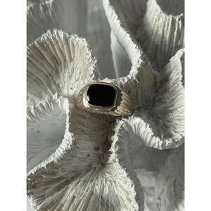 925 Sterling Silver Onyx Ring Size 7